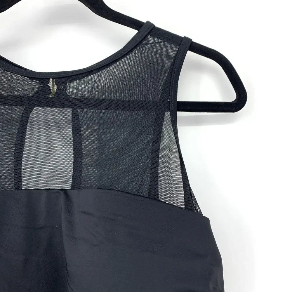 Swimsuits For All One Piece Swimsuit Womens Size 18 Black Ruched Mesh Yoke